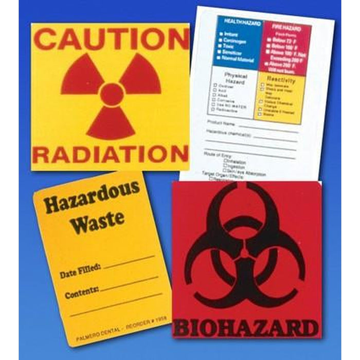 PAL3549 - OSHA Compliance Labels, Kit, incl. Caution Radiation, Hazardous Waste, Hazardous Material and Biohaz
