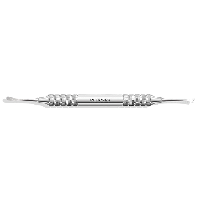 PEL6724G - Periosteal Elevator #724G, Fine Pattern, Standard Periosteal / Angled Straight Chisel, #6 Handle