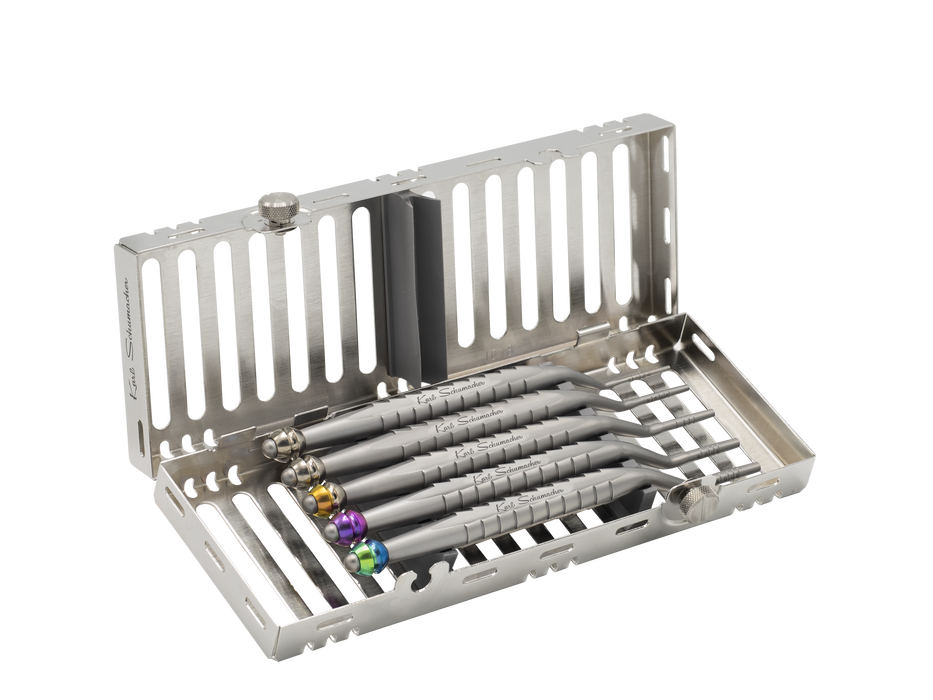 OSTSET5 - Set of 5 Bayonet Convcave Osteotomes with Washtray