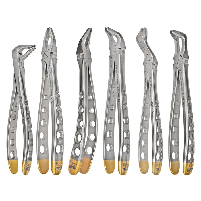 PGFSET6DI - Full Set of 6 PrecisGrip Extraction Forceps, Diamond Coated Beaks