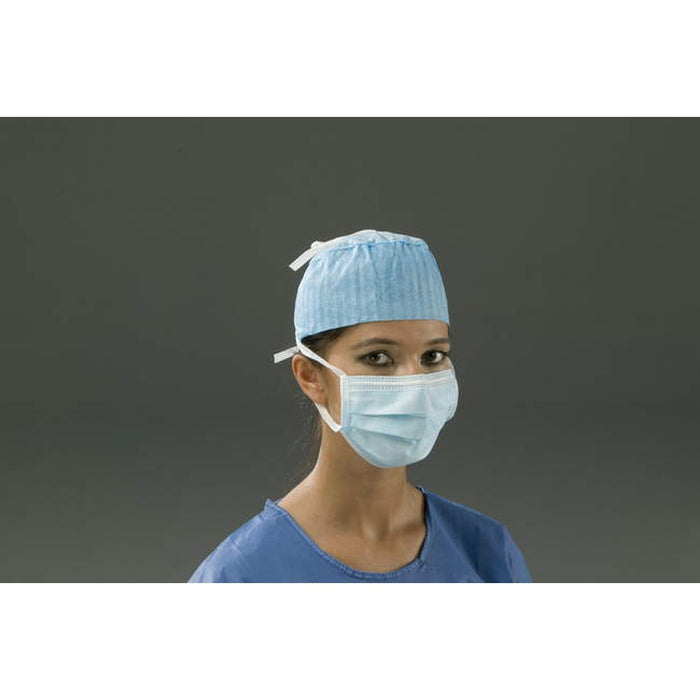 30.M1303.00 - 3 Layer Face Mask w/ Strings, Light Blue