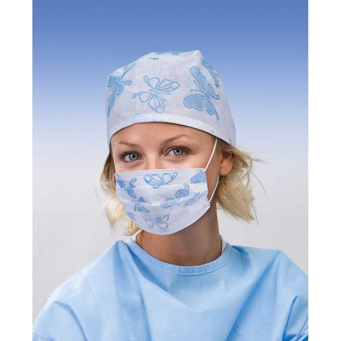 30.M1307.00 - 3 Layer Face Mask w/ Round Anallergic Elasticized Ear Loops, Printings
