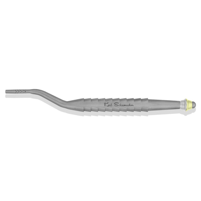 47.945.33 - Angled Convex Tip Osteotome, Ø2.6-3.2mm, Silver/Yellow