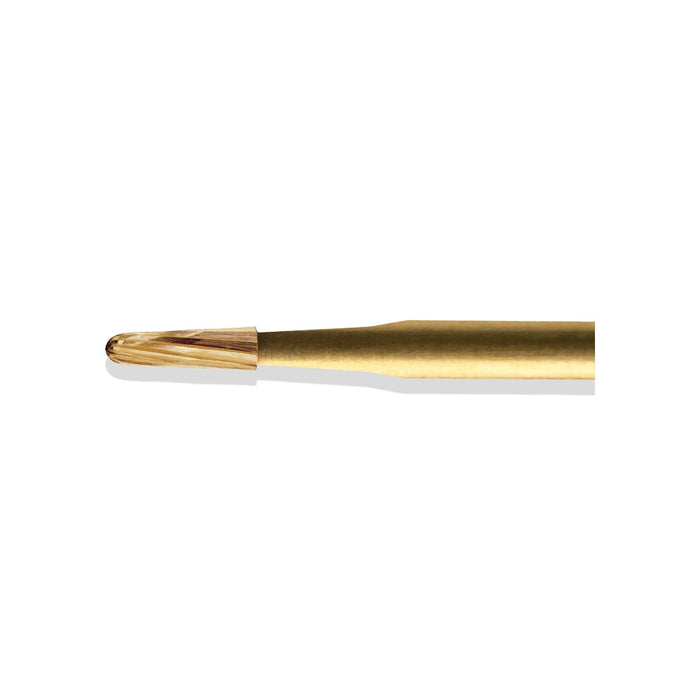 BCF0002OF - ExcaliBur Round End Taper Carbide Gold Finishing Bur, Ø0.9mm x 3.2mm, FG, (US OF2), 5 Pcs.