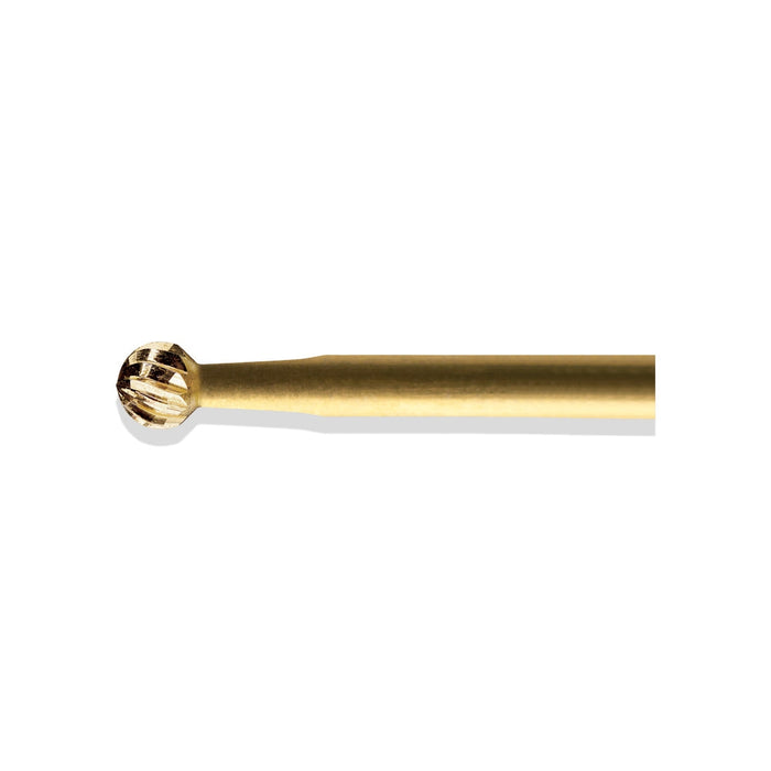 BCF7004F - ExcaliBur Round Carbide Gold Finishing Bur, Ø1.4mm, FG, (US 7004), 5pcs.
