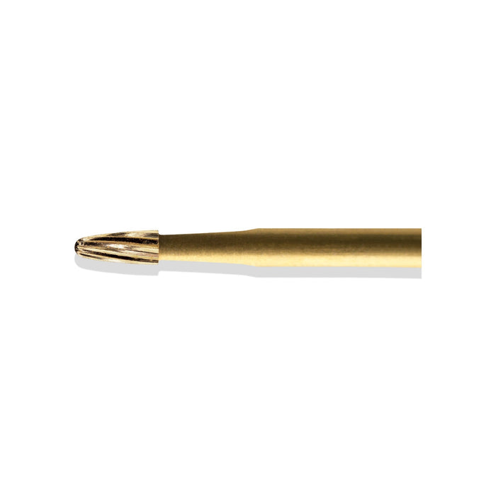 BCF7803F - ExcaliBur Bullet Carbide Gold Finishing Bur, Ø1.2mm x 3.4mm, FG, (US 7803), 5pcs.