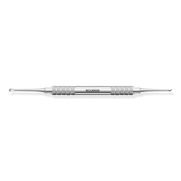 BCU6009 - Bone Curette #9, 2.4mm Wide X 4mm Long Spoon / 4.5mm Wide X 5.5 Long Spoon, #6 Handle