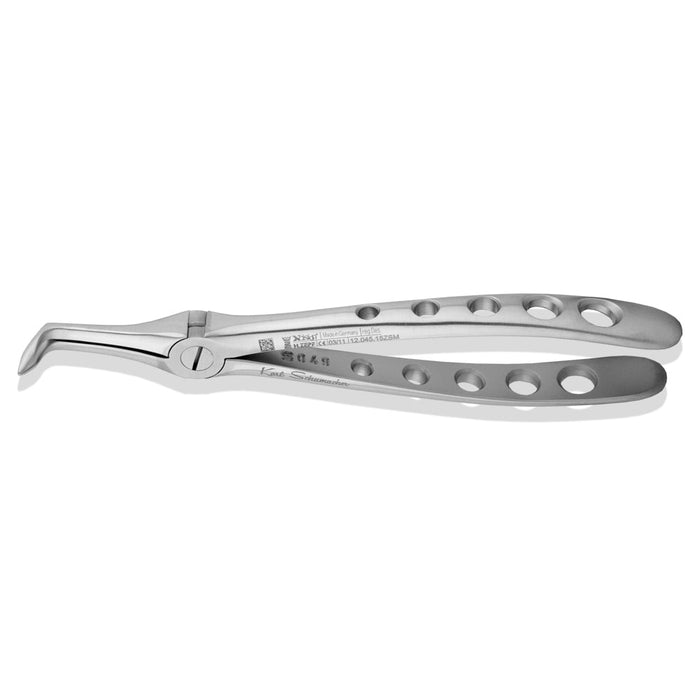 EXX0145E - Spade Lower Root Forceps #145E, Serrated, Xcision
