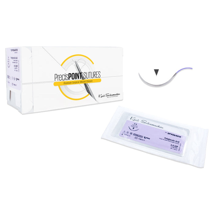 PrecísPOINT™ Violet PGA (Polyglycolic Acid) Sutures, 12/box.