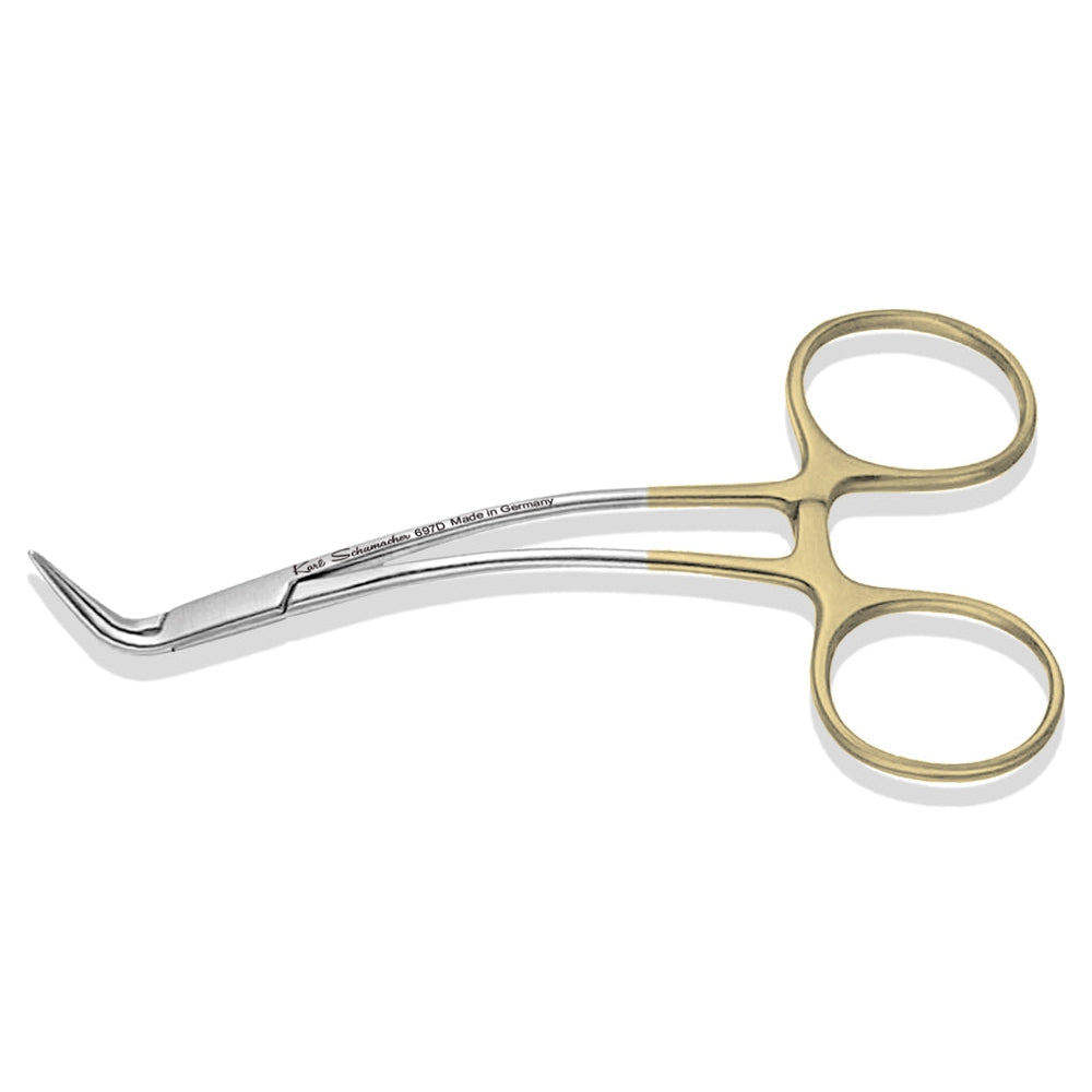 ROF0697AD - Peet's Forceps #697AD, Curved Handles, 90_ Angled Tips, Di ...