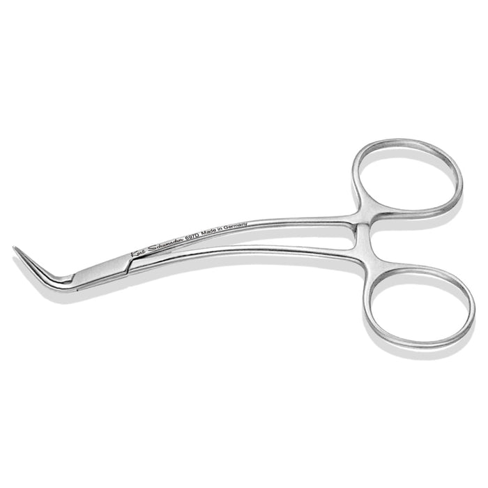 ROF0697A - Peet's Forceps #697A, Curved Handles, 90_ Angled Tips, 11.5cm