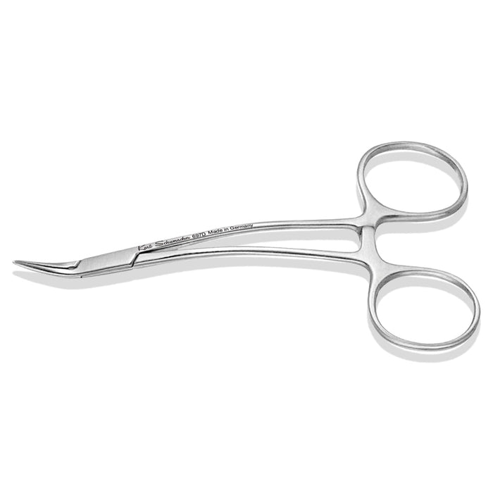 ROF0697 - Peet's Forceps #697, Curved Handles, 30_ Angled Tips, 12cm